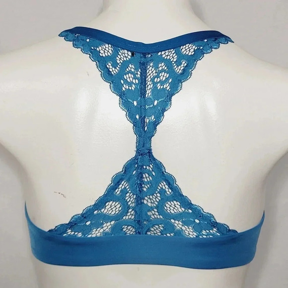 34D Paramour 235047 Abbie Front Close T-Back Bra Saxony Blue NWT - Picture 1 of 6
